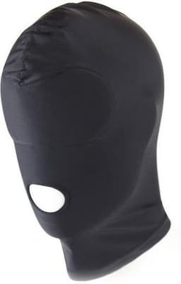 Kiotos - Zwarte BDSM Hood - Spandex Met Mondopening — thumbnail 1