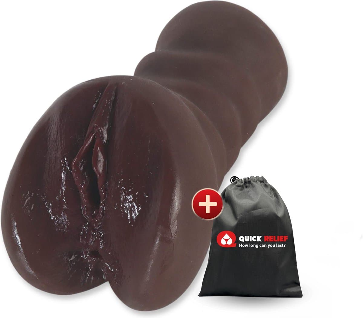 Quick Relief Kira™ - Masturbator - Pocket Pussy - 2 in 1 Vagina en Anus - Sex Toys voor Mannen - Realistisch - Zwart — afbeelding 1