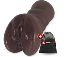 Quick Relief Kira™ - Masturbator - Pocket Pussy - 2 in 1 Vagina en Anus - Sex Toys voor Mannen - Realistisch - Zwart