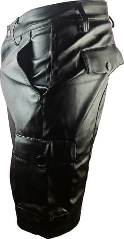 BNDGx® - Korte Broek Heren - Maat XL - Open kruis Erotische Sex kleding - Nep Leer BDSM porno outfit Man Rollenspel kleding — thumbnail 2