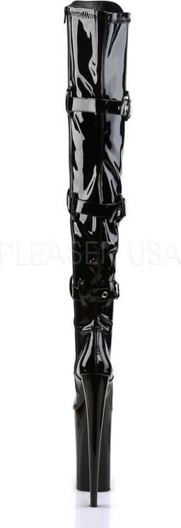 Pleaser - BEYOND-3028 Plateau Overknee Laarzen - Paaldans schoenen - 41 Shoes - Zwart — thumbnail 2
