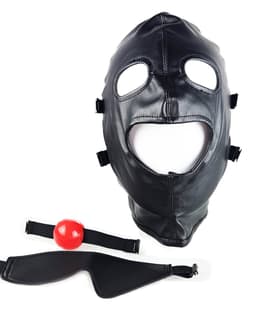 BNDGx® - Extreme BDSM sex Masker - Nep Leer - Met Gag blinddoek - SM Erotisch — thumbnail 4