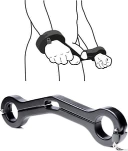 Nooitmeersaai - Handboeien + bal stretcher - zwart — thumbnail 2