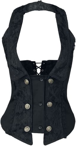 Burleska Melissa Waist Coat Dames Onderborstkorset - zwart - L — thumbnail 1