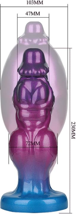 Power Monsters - Rift Titan - Opblaasbare Monster Dildo - 24 cm - Paars/Blauw — thumbnail 6