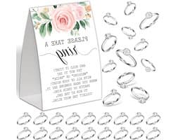 Bruiloft Spel - Feestdecoratie - Bruidsdouche - Klassiek Spel - 50 Ringen - Boho Bloem