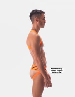 Barcode Berlin Harness Leonsh Neonorange - MAAT S - Heren Clubwear - Harnas voor Man - Sexy Heren Harnas — thumbnail 3