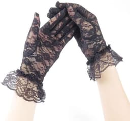 Handschoenen zonnebrandcrème handschoenen kant halve vinger handschoenen vingerloze kanten handschoenen kort garen mesh hand sok handschoenen (zwarte dunne handschoenen 3) — thumbnail 4