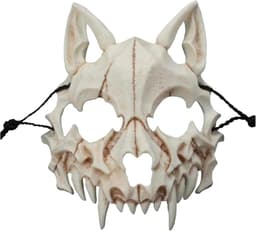 Skelet Masker Halloween, Hars Hond Schedel Beenderen Tanden Enge Horror Duivel Wolf Weerwolf Masker Half Masker voor Carnaval Fancy Dress Halloween Masker Skelet Chinless — thumbnail 1