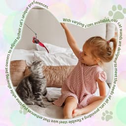 speelgoed, interactief kattenspeelgoed, kattenplagerstaf met veren vullingen, flexibele kattenveren, speelgoed voor het spelen van achtervolgingsoefening (klassieke — thumbnail 5