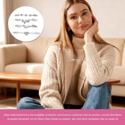 4 stuks cardigan-clips, 4 stijlen vintage cardiganclips, cinch-clip in verschillende lengtes, blouses, jurken, kraagsluiting, clips voor kleding, retro, elegante gebreide jas, accessoires — thumbnail 3