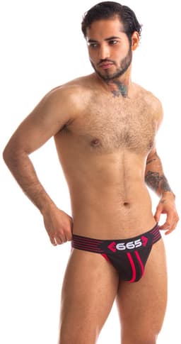665 - Rally Jockstrap-Verkrijgbaar in 5 maten - Zwart/Rood XXL — thumbnail 3