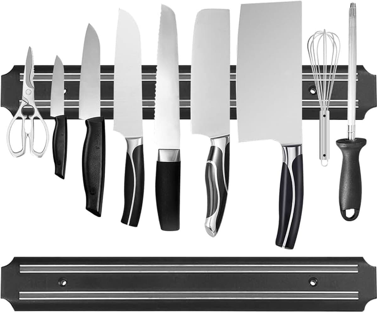 Magnetische messenstrips (15 inch x set van 2) magnetische messenopbergstrip, messenhouder, messenrek, messenstrip, keukengereihouder, gereedschapshouder, multifunctioneel magnetisch messenrek — afbeelding 1