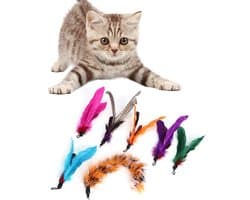 Feather Toy, Feather Toys voor Binnenkatten 7 Stks Pet Cat Teaser Dangler Rod Stick Stick Veervervanging Katten Katten Leveringen voor Alle Rassen en Soorten