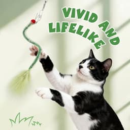 8 stuks kattenspeelgoed, vervangende koppen - kattenhengel vervangende veren, wortel, worm, libel, garnalen, muis, vis, kat, veerspeelgoed, interactief kattenspeelgoed, vervanging voor katten — thumbnail 3