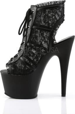 Adore-796LC plateau peeptoe enkellaars met kant en stiletto hak zwart - (EU 35 = US 5) - Pleaser — thumbnail 4