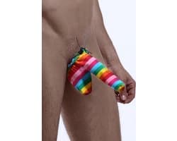 Paris Hollywood Mp058 - Grappig Ondergoed - Penisslurf in Regenboogkleuren - One Size