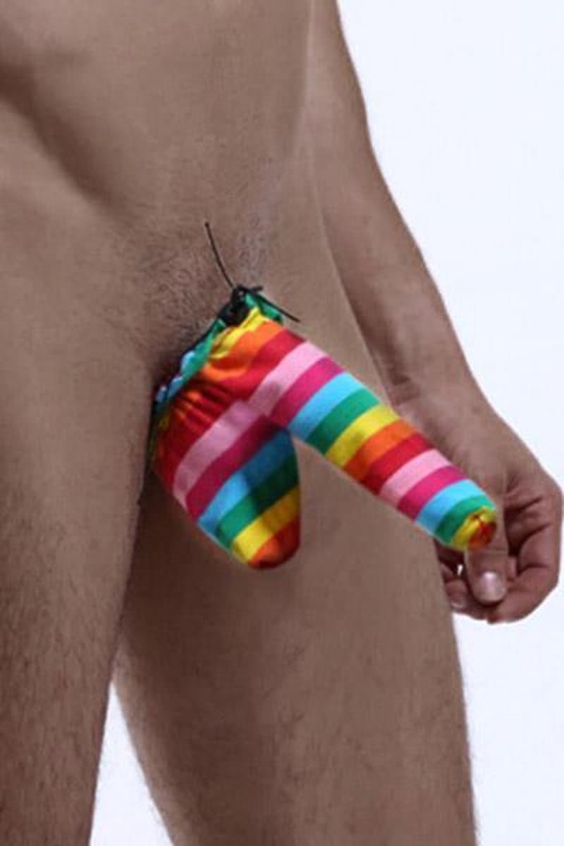 Paris Hollywood Mp058 - Grappig Ondergoed - Penisslurf in Regenboogkleuren - One Size — afbeelding 1