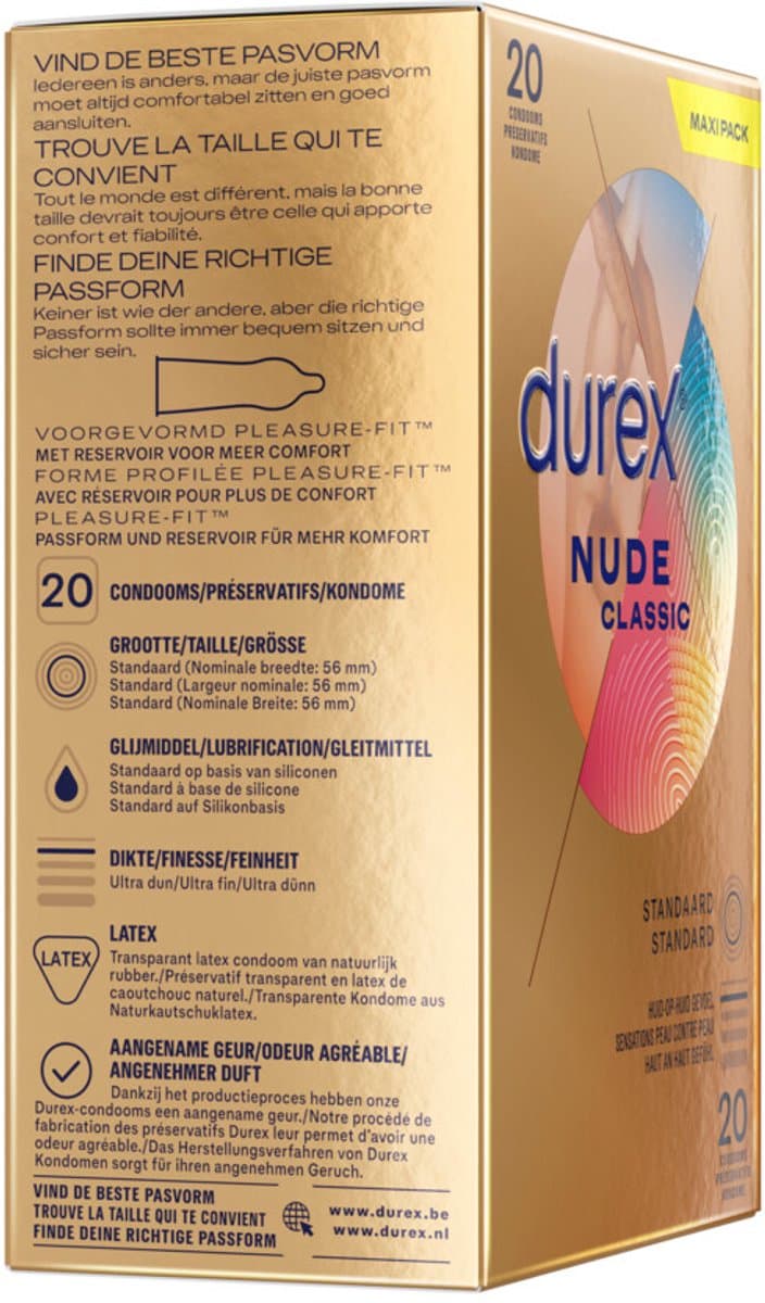 Durex Condooms Nude - 2 x 20 stuks - Voordeelverpakking — afbeelding 1
