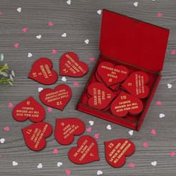 Romantische Cadeaubox - Liefdesgeschenken Koppels - Liefde Uiten - 20 Romantische Berichten - Hart 5cm - Rood — thumbnail 1
