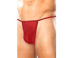 Rode heren string ondergoed elastische tailleband polyester lycra maat XS tot 4XL comfortabel dagelijks