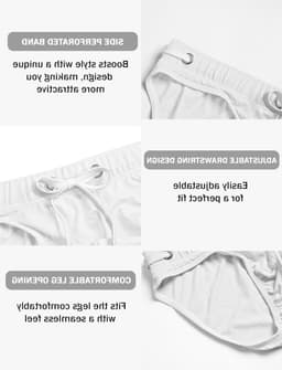 Zwemshorts voor heren, sexy en laag in de taille, ademend en sneldrogend, ideaal voor watersporten, EU maat XS-L, kleur wit, maat L — thumbnail 3