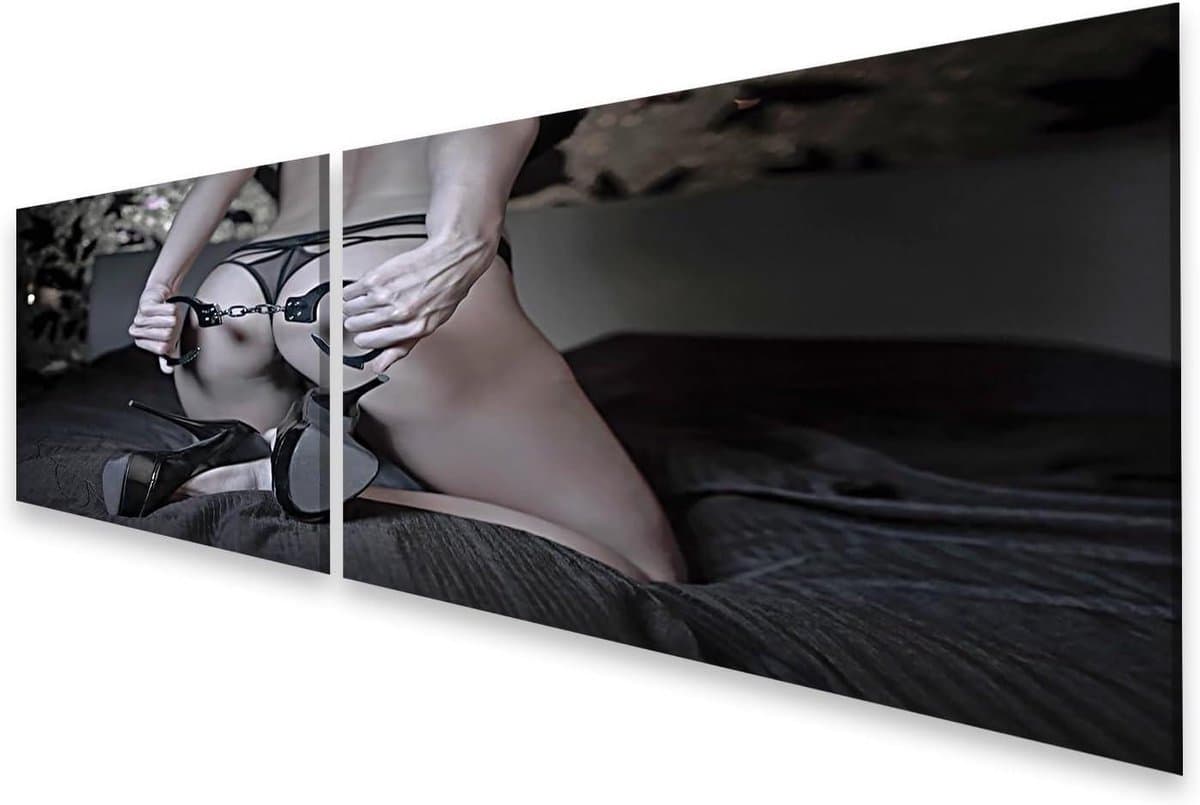 Canvas Schilderij - Wanddecoratie Kunstprint - Slaapkamer Decoratie - Provocerend Artistiek Motief - 160x40cm - Niet gespecificeerd — afbeelding 1