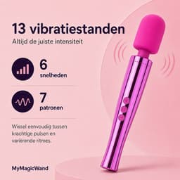Electric Pink Wandvibrator - Clitoris Stimulator - Krachtig Massageapparaat - 13 Standen - 6 Snelheden - 7 Patronen - Flexibele Kop - Zacht Siliconen - Waterdicht IPX7 - Oplaadbaar - Seksspeeltje - Voor Vrouwen - Reisadapter - Roze - MyMagicWand — thumbnail 3