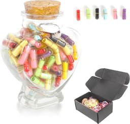 Berichtcapsules in fles - Liefdesboodschappen - Cadeau geven - 100 stuks - Glazen fles - Meerkleurig — thumbnail 1