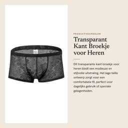 Dailygoods- Boxershorts Transparant Kant - Heren Ondergoed - Sexy Broekje - Lage Taille - Modieus Casual - Geschikt voor Alle Seizoenen — thumbnail 4