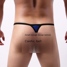 Effen IJs Zijden G-strings voor Mannen - Transparante Thongs, One Size — thumbnail 4