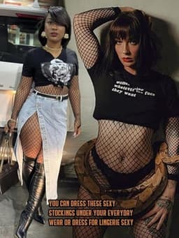 Vrouwelijke Fishnet Bodystocking Catsuit met Open Kruis - Sexy Nachtkleding en Lingerie — thumbnail 5