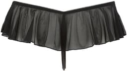 Cottelli Collection –  Open String met Ruches en Parelketting door Kruis – Maat M – Zwart — thumbnail 2
