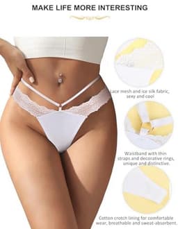 Damesstring Sexy Chique Tanga Ondergoed Katoen en Kant Grote Maat — thumbnail 6