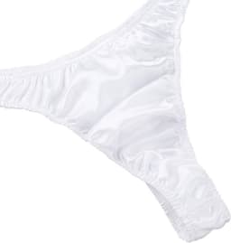 Agoky Heren Slips Bikini Slips Mannen Satijn Tanga Sexy String T-Back Lage Tailleband Slipje Erotisch Ondergoed M L XL — thumbnail 2