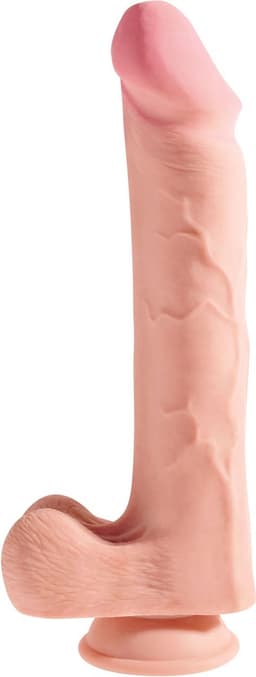 Pipedream - King Cock - Triple Density Dildo met Balzak - 30,5 cm - Beige — thumbnail 2
