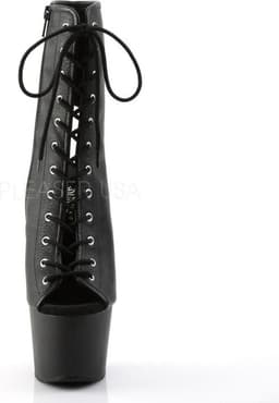 Adore-1016 plateau peeptoe enkellaars met open hiel en stiletto hak mat zwart - (EU 36 = US 6) - Pleaser — thumbnail 3