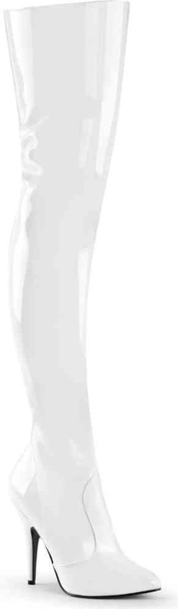 Pleaser - SEDUCE-3010 Overknee laarzen - US 13 - 44 Shoes - Wit — afbeelding 1