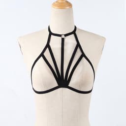 Dames Harness Bralette - Elastische Bandage - Avondje Uit - Hollow Cage Design - 10x10x1 cm - Zwart — thumbnail 3