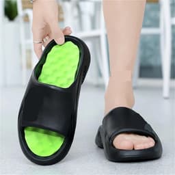 Massage Pantoffels - Comfortabele Sandalen - Binnen en Buiten - Antislip Zool - Maat 42-43 - Zwart Groen — thumbnail 5