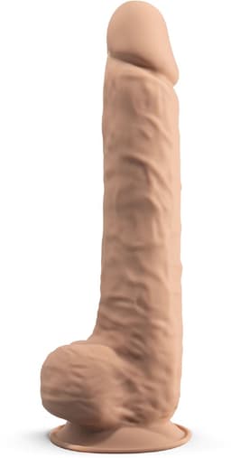 SILEXD – Dual Density siliconen beige dildo met balzak – 26.6 cm — thumbnail 2