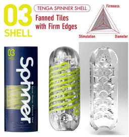 Tenga - Spinner 03 Shell Masturbator - Transparant/Neon — thumbnail 2