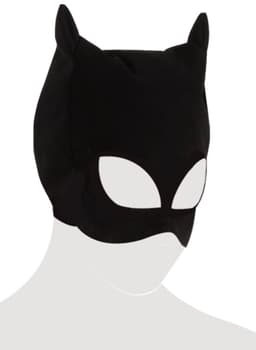Bad Kitty – Fluwelen Wilde Kat Hoofd Masker met Puntige Oren en Open Mond – Zwart — thumbnail 4