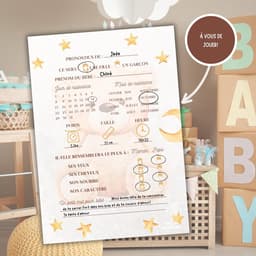 Voorspellende Kaarten - Babyshower Spel - Gender Reveal - 20 Unieke Kaarten - 21x16x1 cm - Beer — thumbnail 3