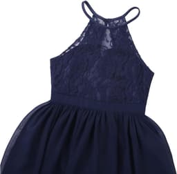 Elegante Meisjesjurk Halter Hoge Taille A-lijn voor Feest Bruiloft of Bruidsmeisje — thumbnail 4