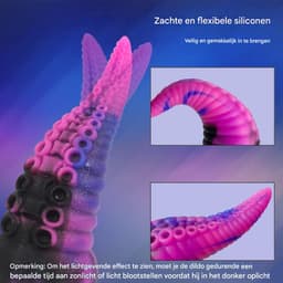 Ynkkvre - Monster Siliconen Dildo - Grote Anale Glow-in-the-Dark Tentakel Dildo - Realistische Tentakelvorm met Roze Droomwereld Glow-in-the-Dark Effect voor Intense Stimulatie - 1 Stuk - Voor Vrouwen in Transparant Roze Droomwereld Gloeiend Design — thumbnail 3