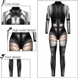 Halloween Skelet Bodysuit Dames - Eng Catsuit Kostuum voor Carnaval — thumbnail 2