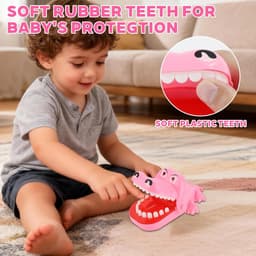 Krokodillenspel - Tandjes spel - Kinderfeestje - Zenuwslopend plezier - 145 cm - Roze — thumbnail 4