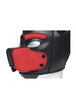 Neoprene Puppy Hood - Black and Red — thumbnail 21