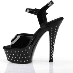 Pleaser - STARDUST-609 Sandaal met enkelband, Paaldans schoenen - Paaldans schoenen - 36 Shoes - Zwart — thumbnail 3